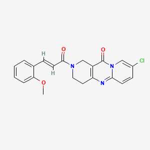 molecular formula C21H18ClN3O3 B2844013 (E)-8-chloro-2-(3-(2-methoxyphenyl)acryloyl)-3,4-dihydro-1H-dipyrido[1,2-a:4',3'-d]pyrimidin-11(2H)-one CAS No. 2035023-34-6