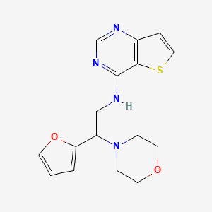 molecular formula C16H18N4O2S B2844015 N-[2-(Furan-2-yl)-2-morpholin-4-ylethyl]thieno[3,2-d]pyrimidin-4-amine CAS No. 2380189-37-5
