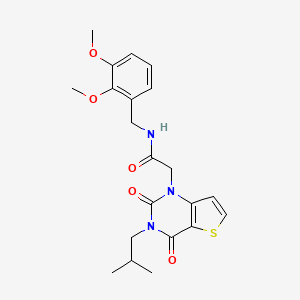 molecular formula C21H25N3O5S B2844022 N-(2,3-dimethoxybenzyl)-2-[3-(2-methylpropyl)-2,4-dioxo-3,4-dihydrothieno[3,2-d]pyrimidin-1(2H)-yl]acetamide CAS No. 1260627-15-3