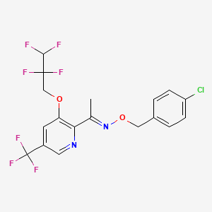 (E)-[(4-chlorophenyl)methoxy]({1-[3-(2,2,3,3-tetrafluoropropoxy)-5-(trifluoromethyl)pyridin-2-yl]ethylidene})amine
