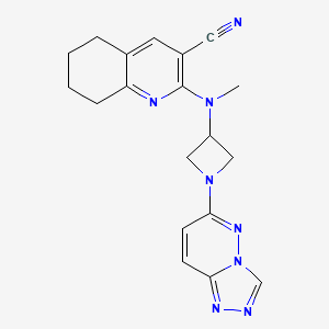 molecular formula C19H20N8 B2844033 2-(甲基(1-{[1,2,4]三唑并[4,3-b]吡啶-6-基}氮杂环丁烷-3-基)氨基)-5,6,7,8-四氢喹啉-3-碳腈 CAS No. 2200041-86-5