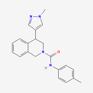 molecular formula C21H22N4O B2844040 4-(1-甲基-1H-吡唑-4-基)-N-(对甲苯)-3,4-二氢异喹啉-2(1H)-甲酰胺 CAS No. 2034534-88-6