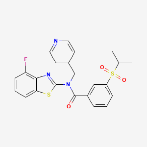 molecular formula C23H20FN3O3S2 B2844050 N-(4-fluorobenzo[d]thiazol-2-yl)-3-(isopropylsulfonyl)-N-(pyridin-4-ylmethyl)benzamide CAS No. 923173-56-2