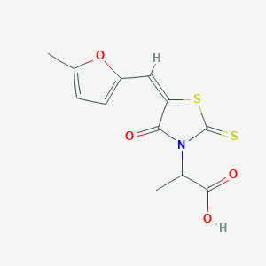 (E)-2-(5-((5-methylfuran-2-yl)methylene)-4-oxo-2-thioxothiazolidin-3-yl)propanoic acid