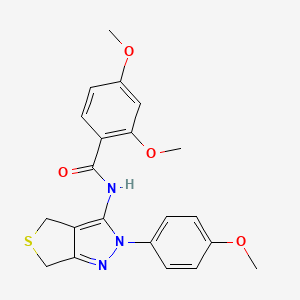 molecular formula C21H21N3O4S B2844060 2,4-dimethoxy-N-[2-(4-methoxyphenyl)-2H,4H,6H-thieno[3,4-c]pyrazol-3-yl]benzamide CAS No. 361477-32-9