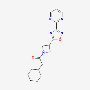 molecular formula C17H21N5O2 B2844061 2-Cyclohexyl-1-(3-(3-(pyrimidin-2-yl)-1,2,4-oxadiazol-5-yl)azetidin-1-yl)ethanone CAS No. 1324189-42-5