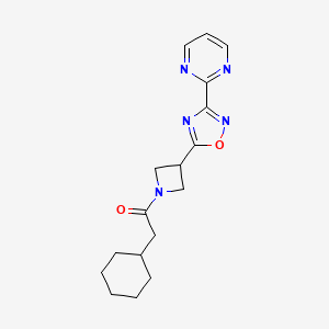 molecular formula C17H21N5O2 B2844061 2-cyclohexyl-1-{3-[3-(pyrimidin-2-yl)-1,2,4-oxadiazol-5-yl]azetidin-1-yl}ethan-1-one CAS No. 1324189-42-5