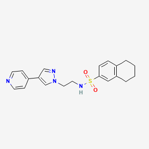 molecular formula C20H22N4O2S B2844065 N-{2-[4-(pyridin-4-yl)-1H-pyrazol-1-yl]ethyl}-5,6,7,8-tetrahydronaphthalene-2-sulfonamide CAS No. 2034372-73-9