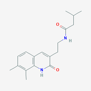N-(2-(7,8-dimethyl-2-oxo-1,2-dihydroquinolin-3-yl)ethyl)-3-methylbutanamide