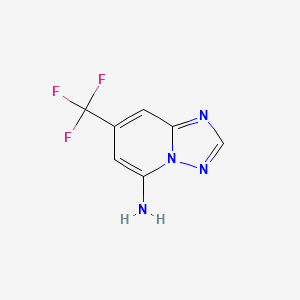 molecular formula C7H5F3N4 B2844076 7-(Trifluoromethyl)-[1,2,4]triazolo[1,5-a]pyridin-5-amine CAS No. 2344681-59-8