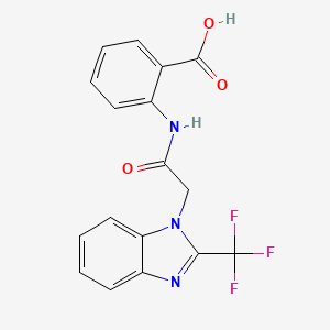 2-({2-[2-(trifluoromethyl)-1H-1,3-benzimidazol-1-yl]acetyl}amino)benzenecarboxylic acid