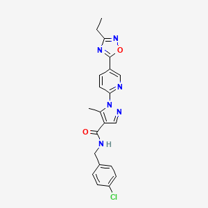 N-(4-chlorobenzyl)-1-(5-(3-ethyl-1,2,4-oxadiazol-5-yl)pyridin-2-yl)-5-methyl-1H-pyrazole-4-carboxamide