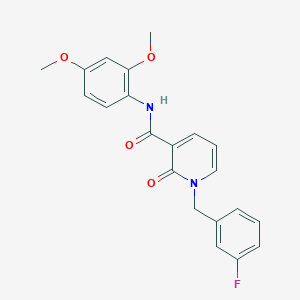 molecular formula C21H19FN2O4 B2844098 N-(2,4-dimethoxyphenyl)-1-(3-fluorobenzyl)-2-oxo-1,2-dihydropyridine-3-carboxamide CAS No. 1005297-68-6