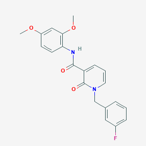 molecular formula C21H19FN2O4 B2844098 N-(2,4-dimethoxyphenyl)-1-[(3-fluorophenyl)methyl]-2-oxo-1,2-dihydropyridine-3-carboxamide CAS No. 1005297-68-6