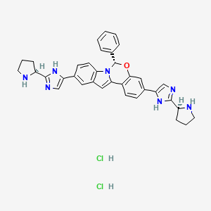 (S)-6-phenyl-3,10-bis(2-((S)-pyrrolidin-2-yl)-1H-imidazol-5-yl)-6H-benzo[5,6][1,3]oxazino[3,4-a]indole dihydrochloride