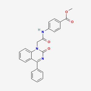 molecular formula C24H19N3O4 B2844112 Methyl 4-[2-(2-oxo-4-phenyl-1,2-dihydroquinazolin-1-yl)acetamido]benzoate CAS No. 959489-24-8