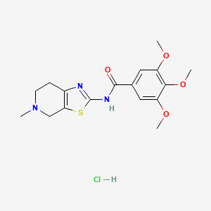 molecular formula C17H22ClN3O4S B2844116 3,4,5-trimethoxy-N-(5-methyl-4,5,6,7-tetrahydrothiazolo[5,4-c]pyridin-2-yl)benzamide hydrochloride CAS No. 1189872-30-7