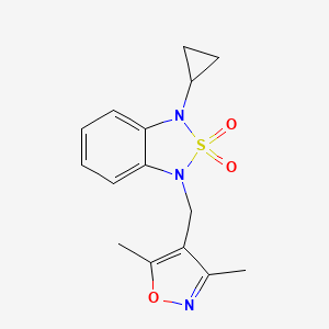 1-Cyclopropyl-3-[(3,5-dimethyl-1,2-oxazol-4-yl)methyl]-1,3-dihydro-2lambda6,1,3-benzothiadiazole-2,2-dione