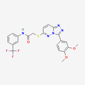 molecular formula C22H18F3N5O3S B2844127 2-((3-(3,4-dimethoxyphenyl)-[1,2,4]triazolo[4,3-b]pyridazin-6-yl)thio)-N-(3-(trifluoromethyl)phenyl)acetamide CAS No. 852437-63-9