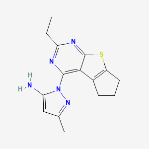 1-(2-ethyl-6,7-dihydro-5H-cyclopenta[4,5]thieno[2,3-d]pyrimidin-4-yl)-3-methyl-1H-pyrazol-5-amine