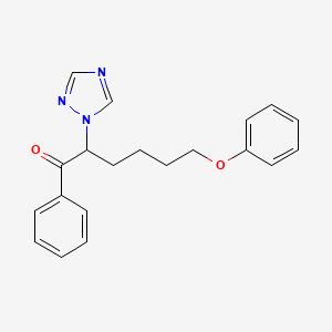 molecular formula C20H21N3O2 B2844129 6-Phenoxy-1-phenyl-2-(1H-1,2,4-triazol-1-yl)hexan-1-one CAS No. 1315459-30-3