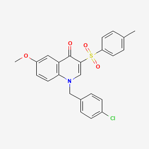 molecular formula C24H20ClNO4S B2844130 1-(4-氯苄基)-6-甲氧基-3-对甲苯磺酰喹啉-4(1H)-酮 CAS No. 902617-97-4