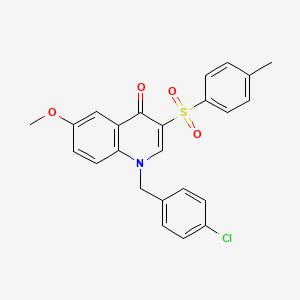 molecular formula C24H20ClNO4S B2844130 1-[(4-chlorophenyl)methyl]-6-methoxy-3-(4-methylbenzenesulfonyl)-1,4-dihydroquinolin-4-one CAS No. 902617-97-4