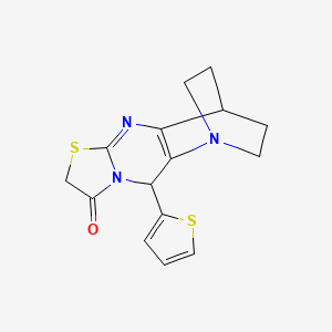 molecular formula C15H15N3OS2 B2844136 3-(2-Thienyl)-7-thia-1,4,9-triazatetracyclo[9.2.2.0~2,10~.0~4,8~]pentadeca-2(10),8-dien-5-one CAS No. 860644-71-9