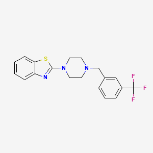 molecular formula C19H18F3N3S B2844146 2-(4-{[3-(Trifluoromethyl)phenyl]methyl}piperazin-1-yl)-1,3-benzothiazole CAS No. 478077-00-8