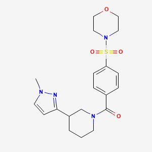 molecular formula C20H26N4O4S B2844152 (3-(1-甲基-1H-吡唑-3-基)哌啶-1-基)(4-(吗啉磺酰)苯基)甲酮 CAS No. 2034609-97-5