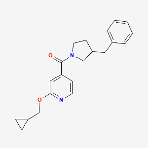 molecular formula C21H24N2O2 B2844163 (3-Benzylpyrrolidin-1-yl)(2-(cyclopropylmethoxy)pyridin-4-yl)methanone CAS No. 2034245-03-7