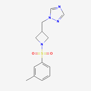 molecular formula C13H16N4O2S B2844167 1-((1-(m-tolylsulfonyl)azetidin-3-yl)methyl)-1H-1,2,4-triazole CAS No. 2310045-92-0