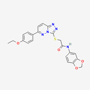 molecular formula C22H19N5O4S B2844168 N-(benzo[d][1,3]dioxol-5-yl)-2-((6-(4-ethoxyphenyl)-[1,2,4]triazolo[4,3-b]pyridazin-3-yl)thio)acetamide CAS No. 894060-24-3