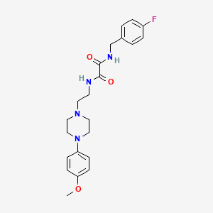 molecular formula C22H27FN4O3 B2844170 N1-(4-氟苄基)-N2-(2-(4-(4-甲氧基苯基)哌嗪-1-基)乙基)草酰胺 CAS No. 1049569-35-8