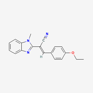 molecular formula C19H17N3O B2844182 (E)-3-(4-ethoxyphenyl)-2-(1-methyl-1H-benzo[d]imidazol-2-yl)acrylonitrile CAS No. 307534-10-7