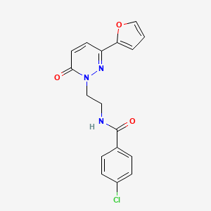4-chloro-N-(2-(3-(furan-2-yl)-6-oxopyridazin-1(6H)-yl)ethyl)benzamide