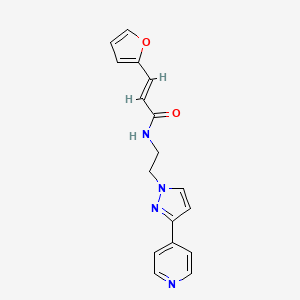 molecular formula C17H16N4O2 B2844188 (E)-3-(furan-2-yl)-N-(2-(3-(pyridin-4-yl)-1H-pyrazol-1-yl)ethyl)acrylamide CAS No. 1448139-25-0