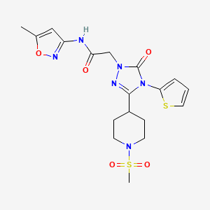 N-(5-methylisoxazol-3-yl)-2-(3-(1-(methylsulfonyl)piperidin-4-yl)-5-oxo-4-(thiophen-2-yl)-4,5-dihydro-1H-1,2,4-triazol-1-yl)acetamide