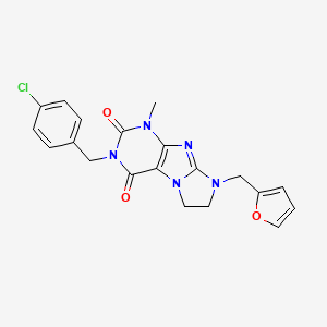 3-(4-chlorobenzyl)-8-(2-furylmethyl)-1-methyl-7,8-dihydro-1H-imidazo[2,1-f]purine-2,4(3H,6H)-dione