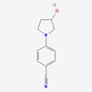 molecular formula C11H12N2O B2844200 4-(3-羟基-1-吡咯啉基)苯甲腈 CAS No. 536742-59-3