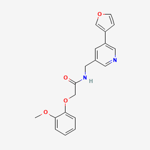 molecular formula C19H18N2O4 B2844201 N-((5-(furan-3-yl)pyridin-3-yl)methyl)-2-(2-methoxyphenoxy)acetamide CAS No. 2034229-22-4