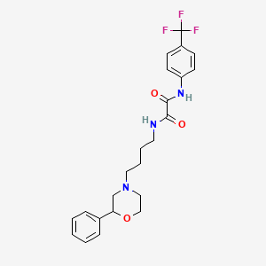 molecular formula C23H26F3N3O3 B2844205 N1-(4-(2-苯基吗啉基)丁基)-N2-(4-(三氟甲基)苯基)草酰胺 CAS No. 954027-71-5
