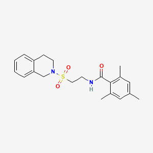 molecular formula C21H26N2O3S B2844211 N-(2-((3,4-二氢异喹啉-2(1H)-基磺酰)乙基)-2,4,6-三甲基苯甲酰胺 CAS No. 921925-23-7