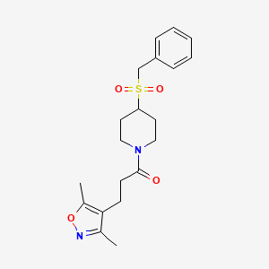 1-(4-(Benzylsulfonyl)piperidin-1-yl)-3-(3,5-dimethylisoxazol-4-yl)propan-1-one
