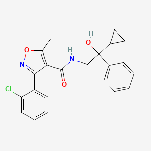 molecular formula C22H21ClN2O3 B2844217 3-(2-chlorophenyl)-N-(2-cyclopropyl-2-hydroxy-2-phenylethyl)-5-methylisoxazole-4-carboxamide CAS No. 1421450-94-3