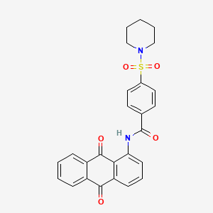 molecular formula C26H22N2O5S B2844231 N-(9,10-二氢氧基-9,10-二氢蒽-1-基)-4-(哌啶-1-基磺酰)苯甲酰胺 CAS No. 325977-97-7