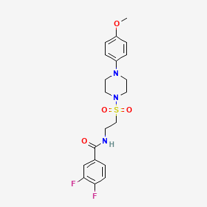 molecular formula C20H23F2N3O4S B2844254 3,4-二氟-N-(2-((4-(4-甲氧基苯基)哌嗪-1-基)磺酰)乙基)苯甲酰胺 CAS No. 897610-66-1