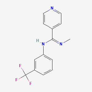 molecular formula C14H12F3N3 B2844255 N'-甲基-N-[3-(三氟甲基)苯基]-4-吡啶甲酰胺 CAS No. 338760-43-3