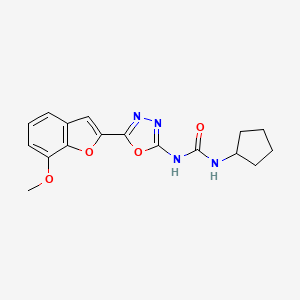 1-cyclopentyl-3-[5-(7-methoxy-1-benzofuran-2-yl)-1,3,4-oxadiazol-2-yl]urea