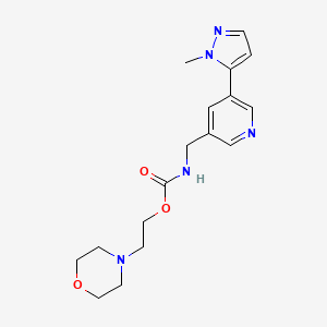 molecular formula C17H23N5O3 B2844259 2-morpholinoethyl ((5-(1-methyl-1H-pyrazol-5-yl)pyridin-3-yl)methyl)carbamate CAS No. 2034560-13-7